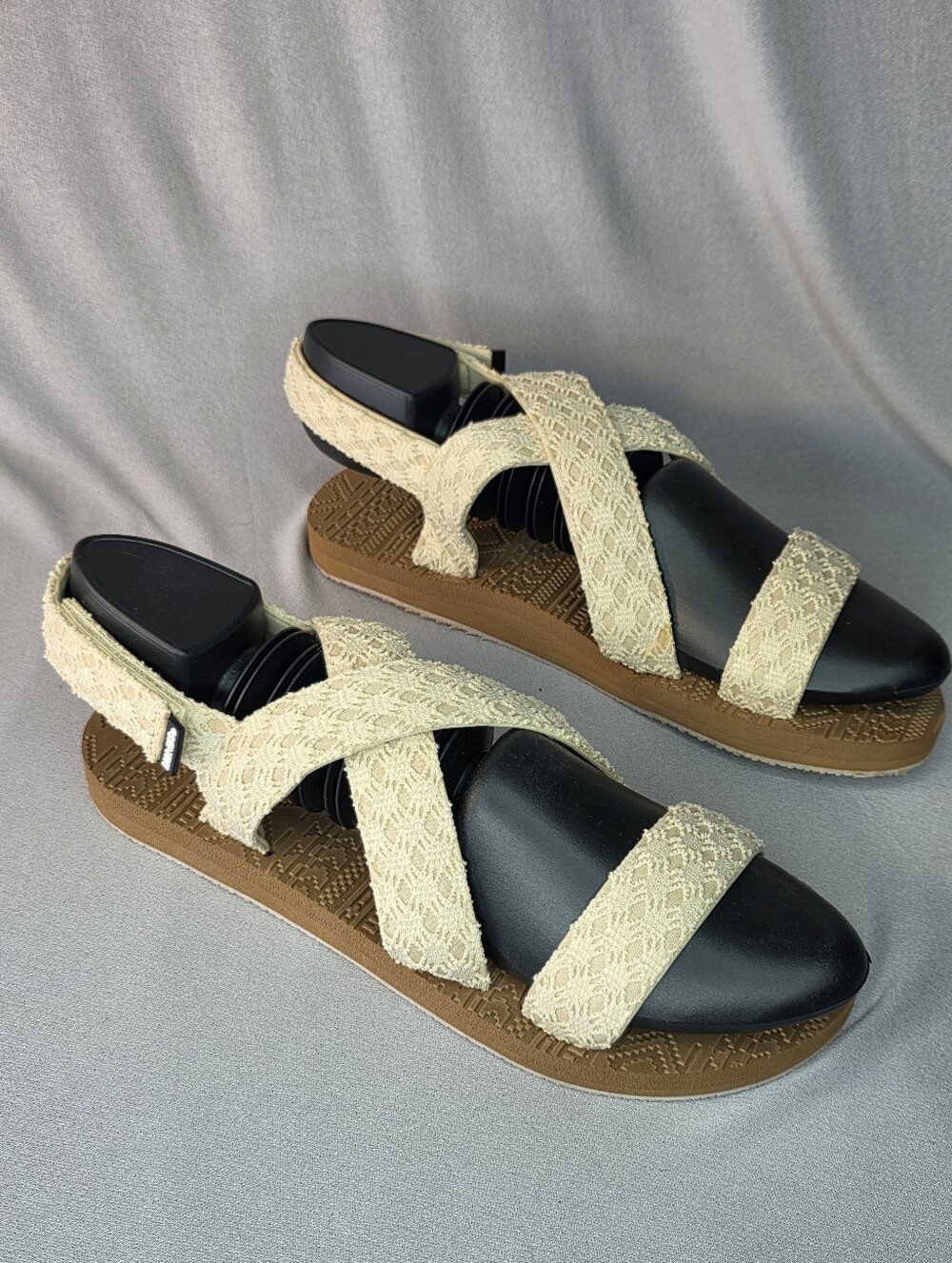 Luk Ees Games Oatmeal Geometris Strappy Flat Slingback Flip Flop Sandals Size 10